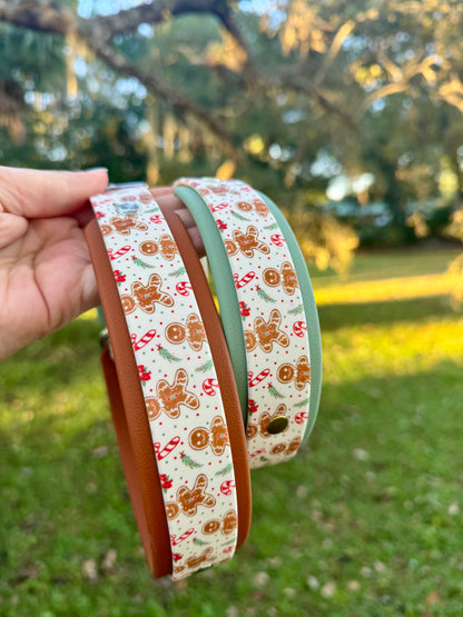 Gingerbread: Printed Double Layer Biothane Dog Collar