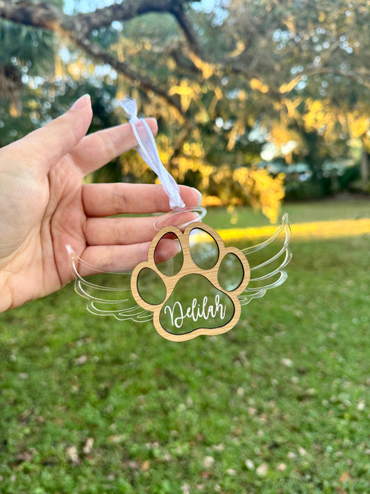Pet Memorial Wing Christmas Ornament