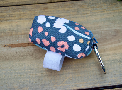 BLUEBELL: Blue and White Floral Dog Poop Bag Holder