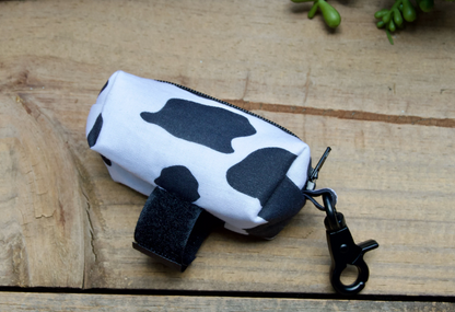 COW: Black and White Dog Poop Bag Holder