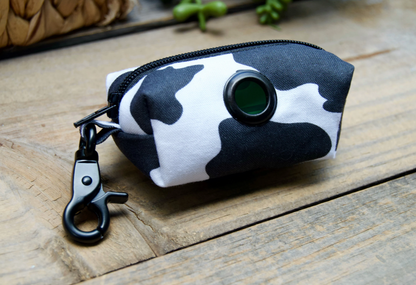 COW: Black and White Dog Poop Bag Holder