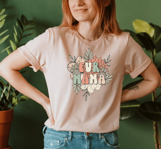 Spring Floral Fur Mama T-Shirt