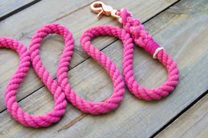 HOT PINK Rope Dog Leash