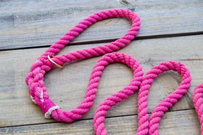 HOT PINK Rope Dog Leash