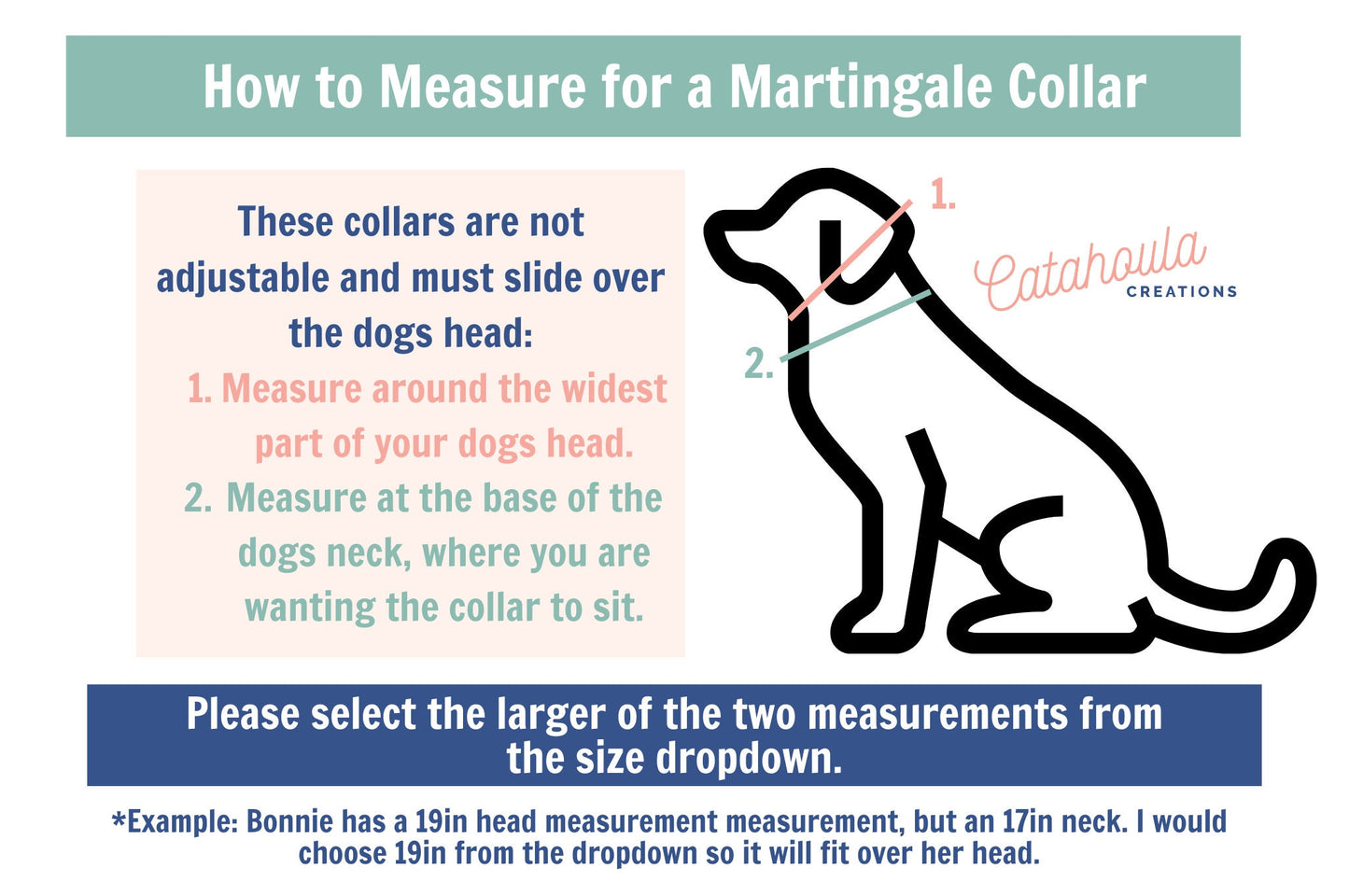 Two Color Tapered Martingale Biothane Dog Collar