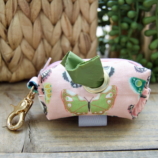 BUTTERFLY: Pink Dog Poop Bag Holder