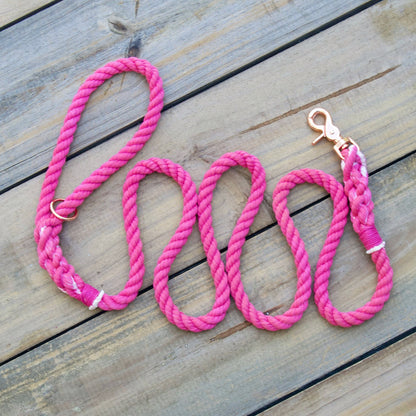 HOT PINK Rope Dog Leash