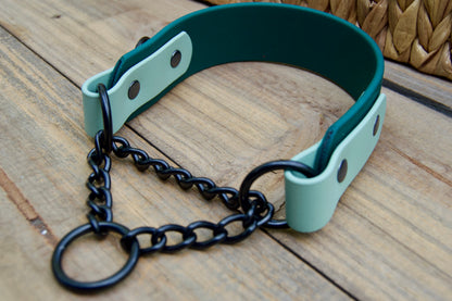 Two Color Tapered Martingale Biothane Dog Collar