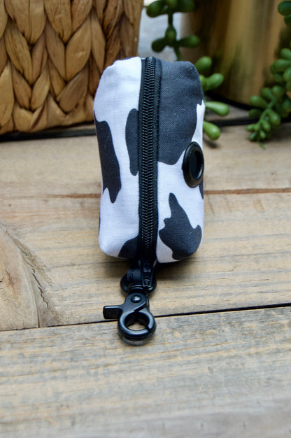 COW: Black and White Dog Poop Bag Holder