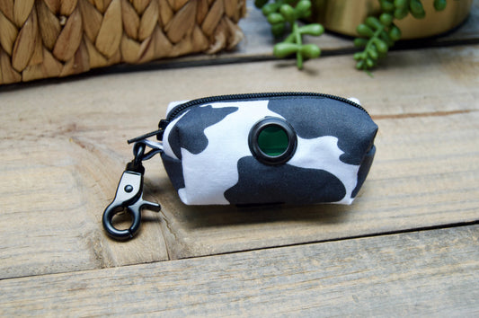 COW: Black and White Dog Poop Bag Holder