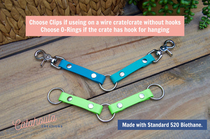 Biothane Dog Crate Fan Strap Holder for Kennel/Crate