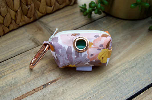 BLOOM: Purple, Pink, and Lilac Floral Dog Poop Bag Holder