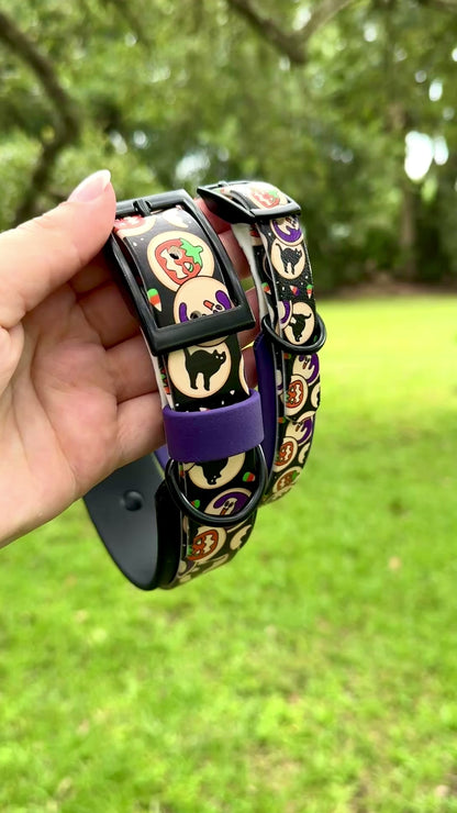 Halloween Cookies: Mini Printed Double Layer Biothane Dog Collar