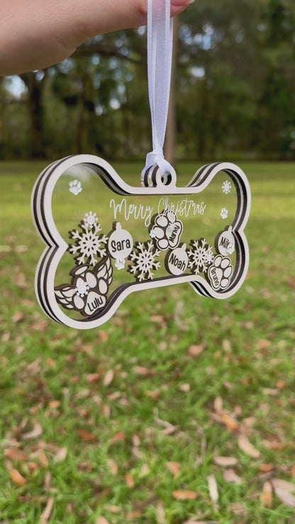 Christmas Dog Bone Shaker Ornament