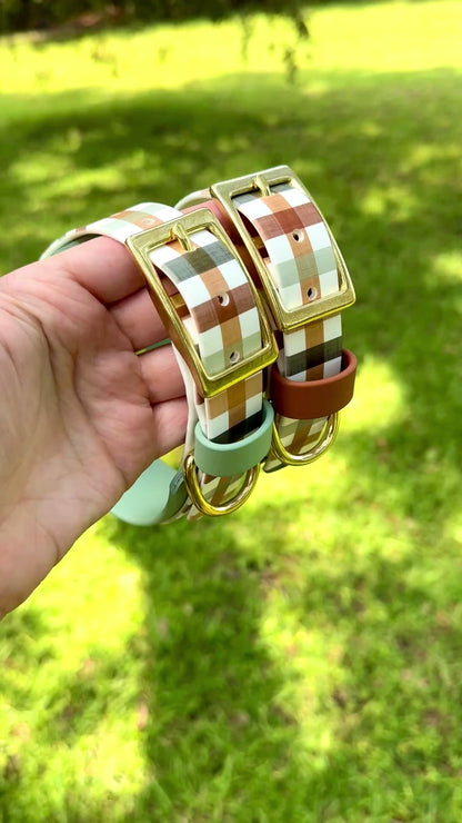 Fall Plaid: Printed Double Layer Biothane Dog Collar