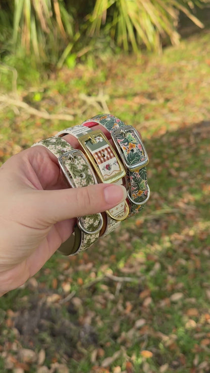Tropical: Mini Printed Double Layer Biothane Dog Collar